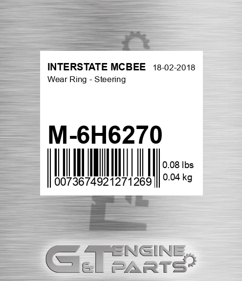 M-6H6270 Wear Ring - Steering for INTERSTATE MCBEE