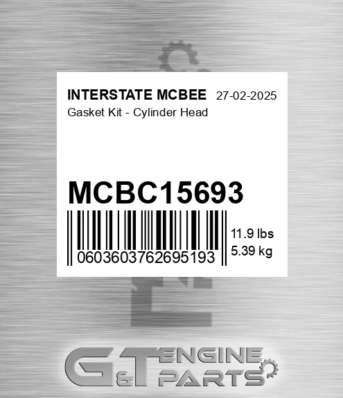 MCBC15693 Gasket Kit - Cylinder Head