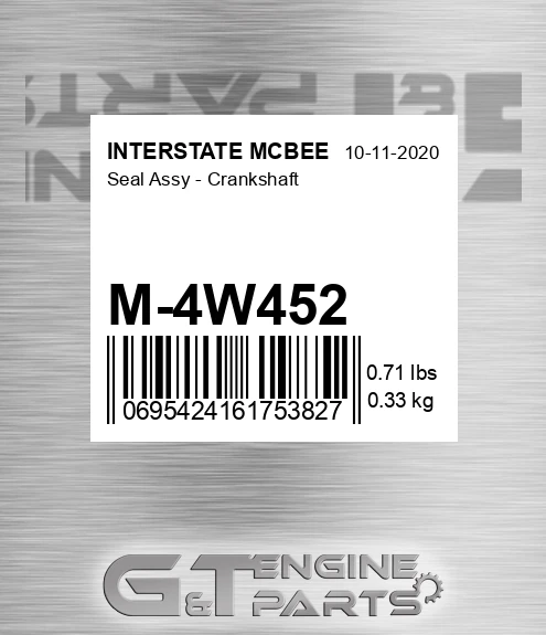 M-4W452 Seal Assy - Crankshaft for INTERSTATE MCBEE