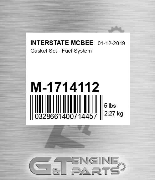 M-1714112 Gasket Set - Fuel System for INTERSTATE MCBEE