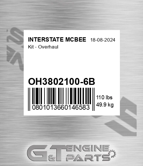 OH3802100-6B Kit - Overhaul for INTERSTATE MCBEE