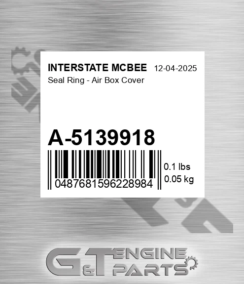 A-5139918 Seal Ring - Air Box Cover