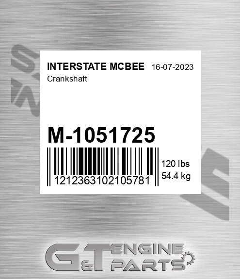 M-1051725 Crankshaft for INTERSTATE MCBEE