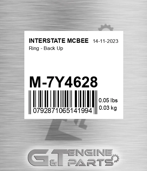 M-7Y4628 Ring - Back Up for INTERSTATE MCBEE