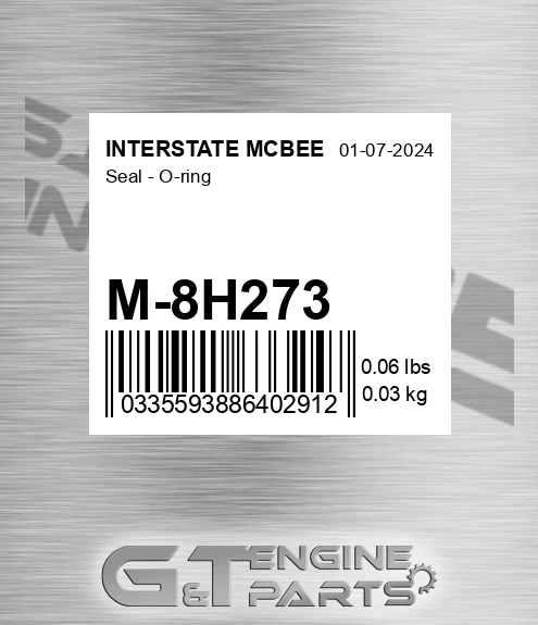 M-8H273 Seal - O-ring for INTERSTATE MCBEE