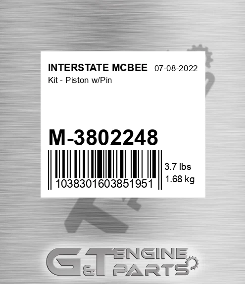 M-3802248 Kit - Piston W/pin