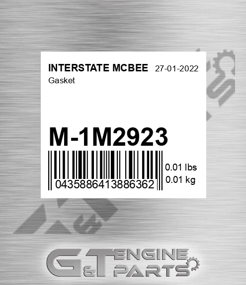 M-1M2923 Gasket for INTERSTATE MCBEE