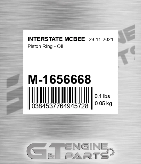 M-1656668 Piston Ring - Oil for INTERSTATE MCBEE