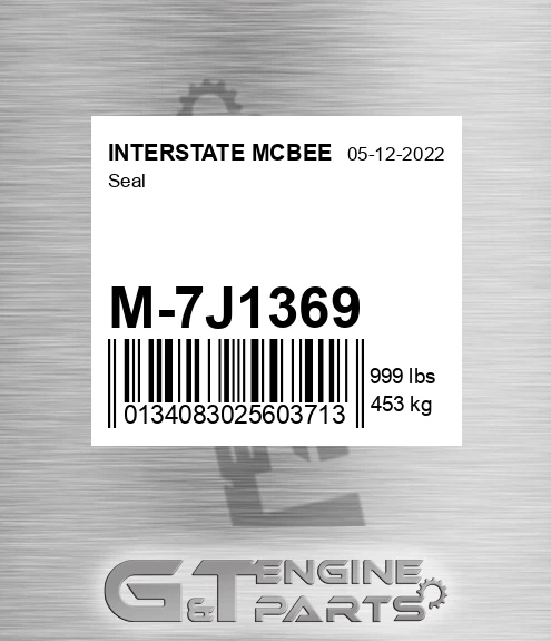 M-7J1369 Seal for INTERSTATE MCBEE