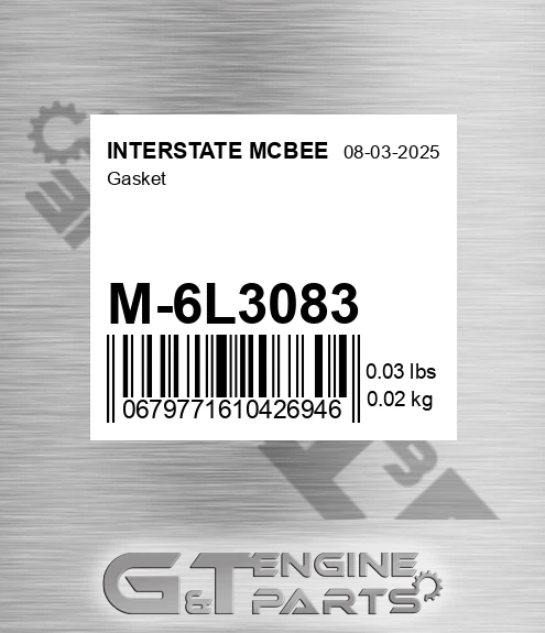 M-6L3083 Gasket for INTERSTATE MCBEE
