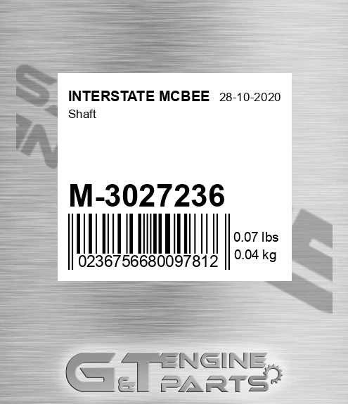 M-3027236 Shaft for INTERSTATE MCBEE