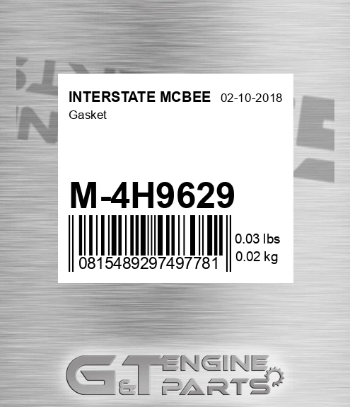M-4H9629 Gasket for INTERSTATE MCBEE