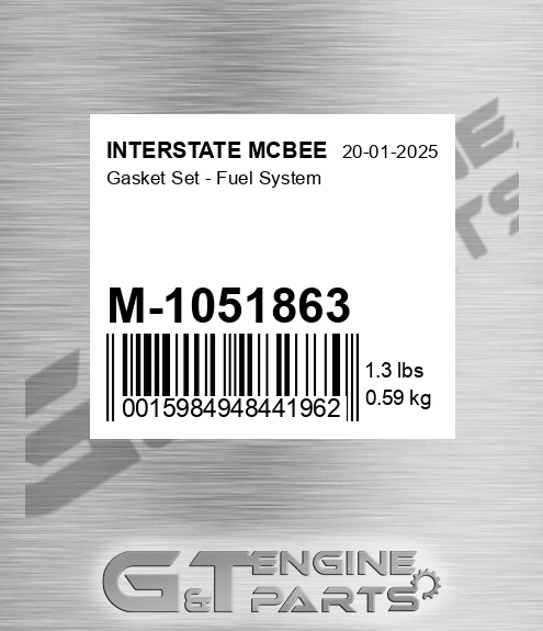 M-1051863 Gasket Set - Fuel System for INTERSTATE MCBEE