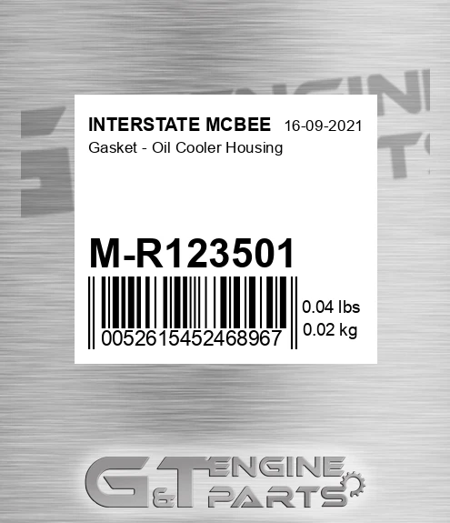 M-R123501 Gasket - Oil Cooler Housing