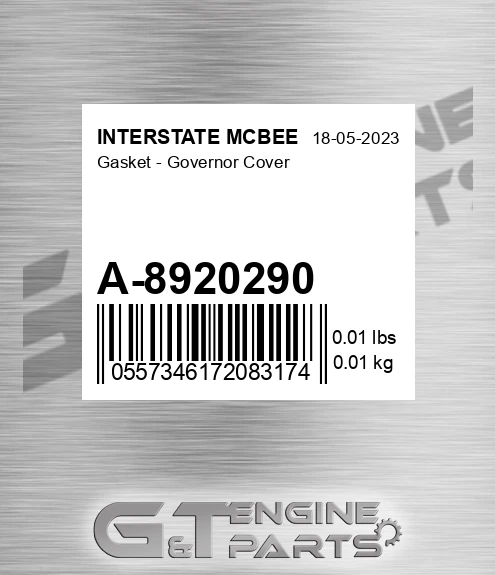 A-8920290 Gasket - Governor Cover