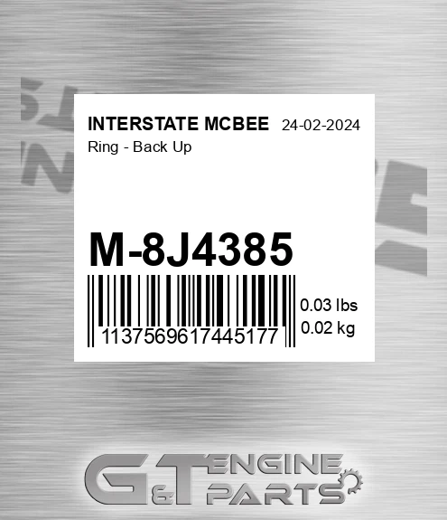 M-8J4385 Ring - Back Up for INTERSTATE MCBEE
