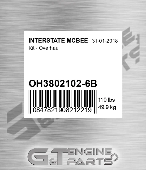 OH3802102-6B Kit - Overhaul for INTERSTATE MCBEE