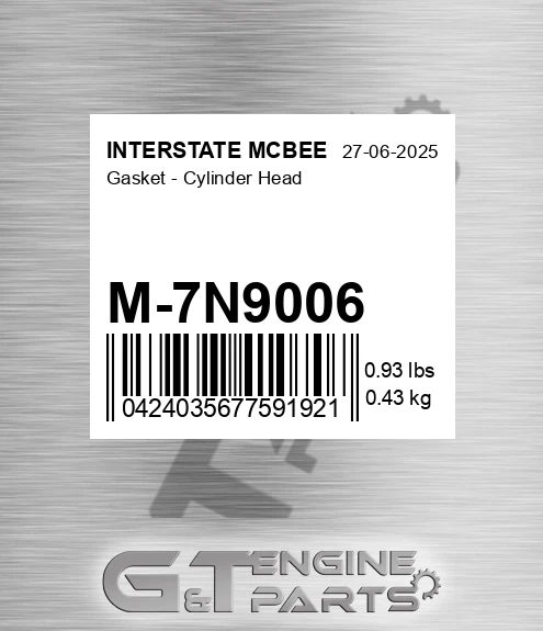 M-7N9006 Gasket - Cylinder Head for INTERSTATE MCBEE