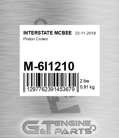 M-6I1210 Piston Crown for INTERSTATE MCBEE