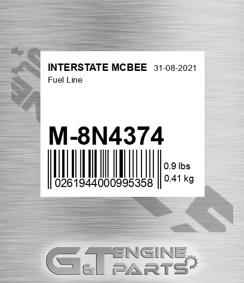 M-8N4374 Fuel Line for INTERSTATE MCBEE