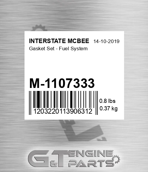 M-1107333 Gasket Set - Fuel System for INTERSTATE MCBEE