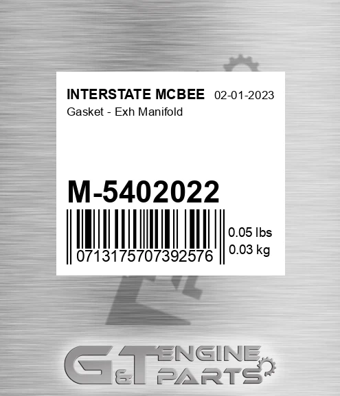 M-5402022 Gasket - Exh Manifold