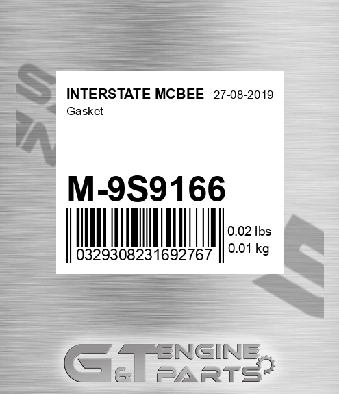 M-9S9166 Gasket for INTERSTATE MCBEE