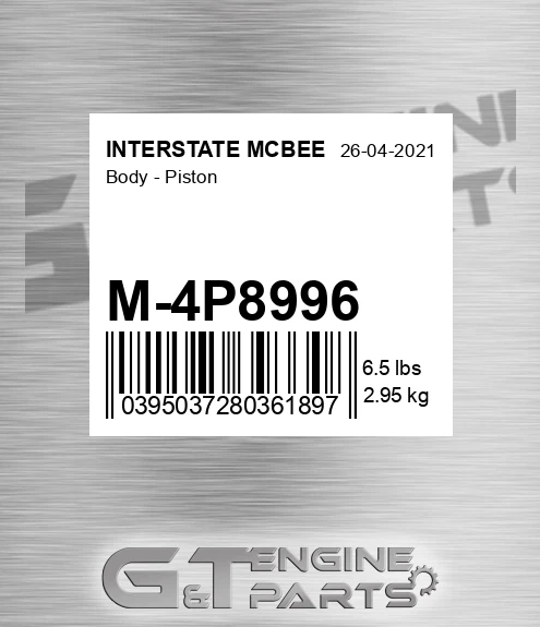 M-4P8996 Body - Piston for INTERSTATE MCBEE