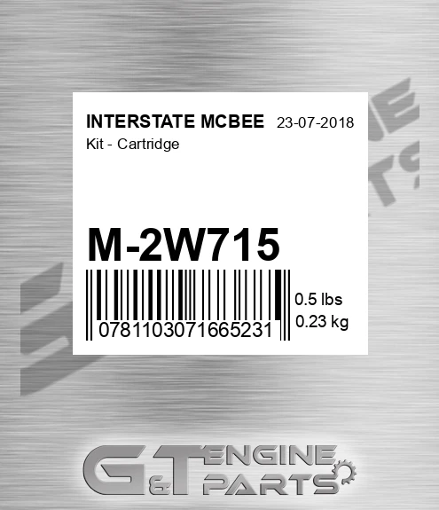 M-2W715 Kit - Cartridge for INTERSTATE MCBEE