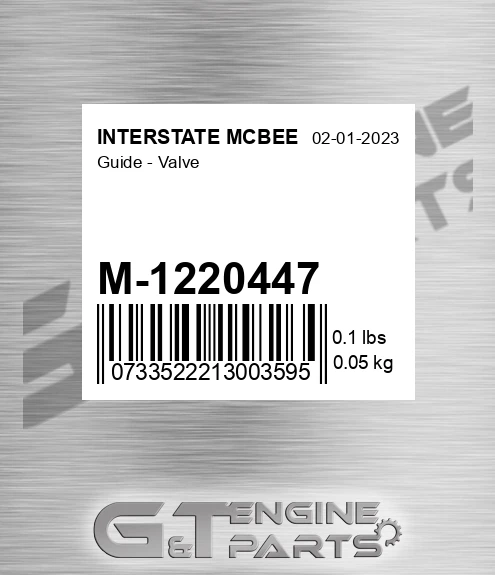 M-1220447 INTERSTATE MCBEE Guide - Valve