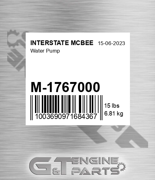 M-1767000 Water Pump for INTERSTATE MCBEE
