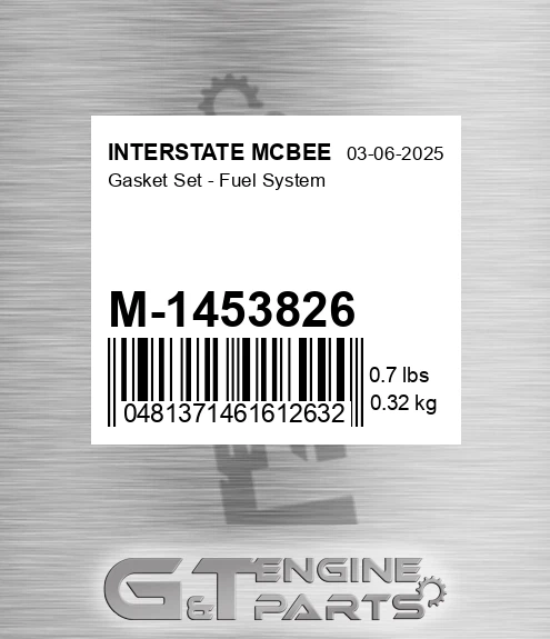 M-1453826 Gasket Set - Fuel System for INTERSTATE MCBEE