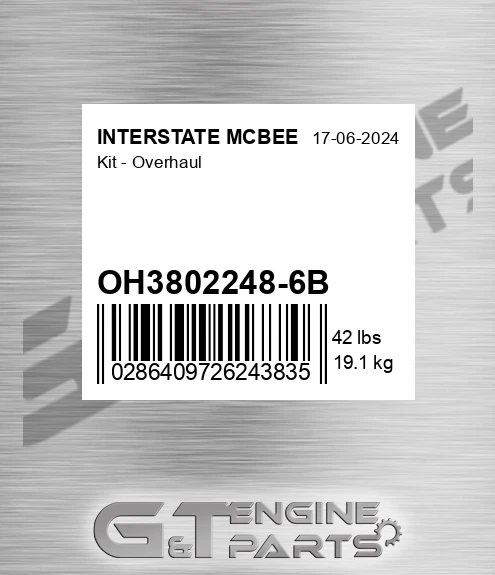 OH3802248-6B Kit - Overhaul
