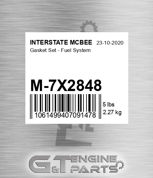 M-7X2848 Gasket Set - Fuel System for INTERSTATE MCBEE