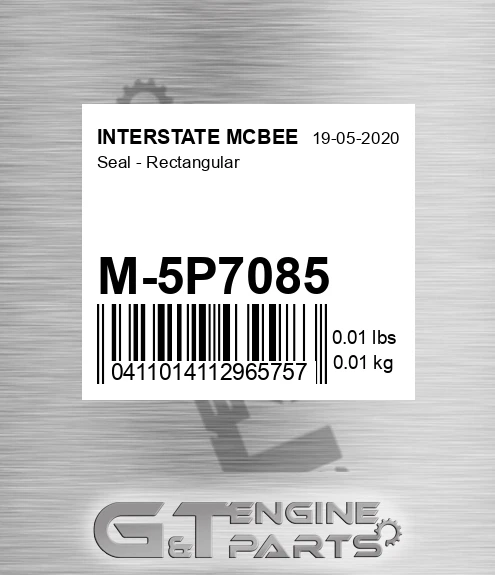 M-5P7085 Seal - Rectangular for INTERSTATE MCBEE