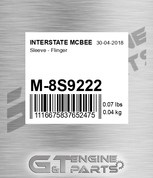 M-8S9222 Sleeve - Flinger for INTERSTATE MCBEE