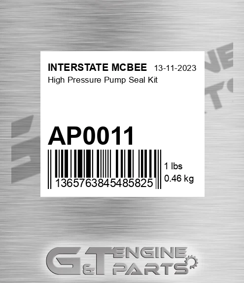 AP0011 High Pressure Pump Seal Kit