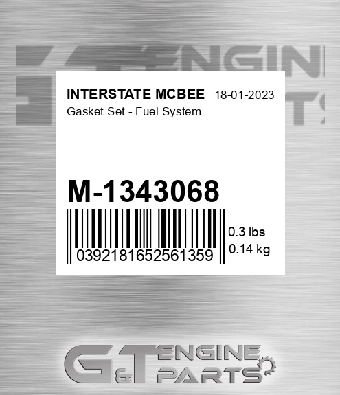 M-1343068 Gasket Set - Fuel System for INTERSTATE MCBEE