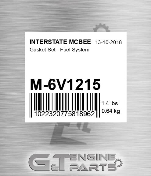 M-6V1215 Gasket Set - Fuel System for INTERSTATE MCBEE