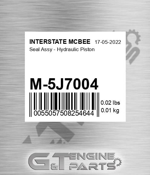 M-5J7004 Seal Assy - Hydraulic Piston for INTERSTATE MCBEE