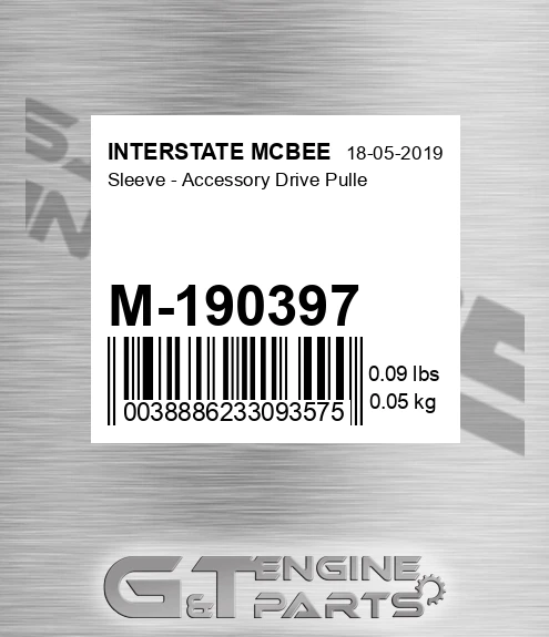 M-190397 Sleeve - Accessory Drive Pulle