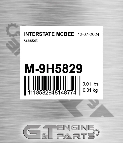 M-9H5829 Gasket for INTERSTATE MCBEE