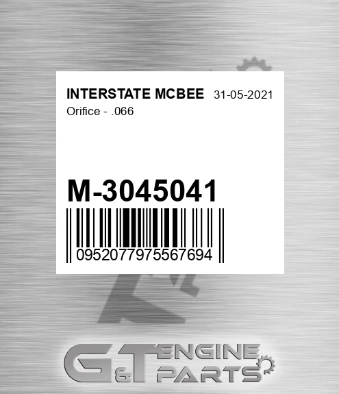 M-3045041 Orifice - .066 for INTERSTATE MCBEE