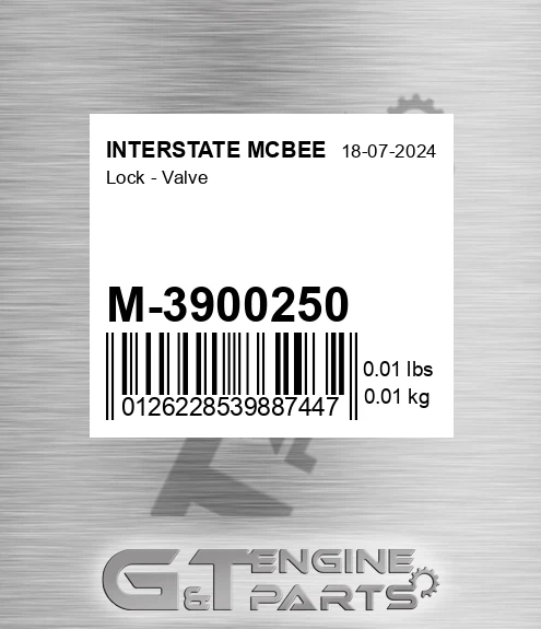M-3900250 Lock - Valve