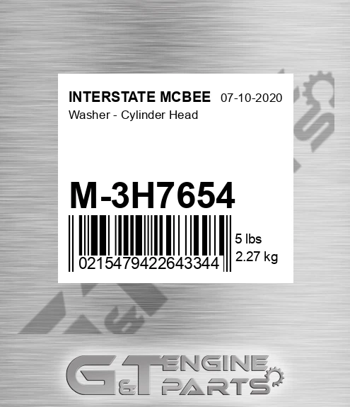 M-3H7654 Washer - Cylinder Head for INTERSTATE MCBEE