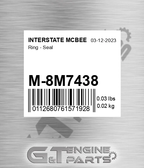 M-8M7438 Ring - Seal for INTERSTATE MCBEE