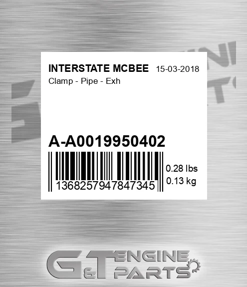 A-A0019950402 Clamp - Pipe - Exh