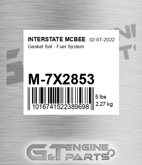 M-7X2853 Gasket Set - Fuel System for INTERSTATE MCBEE
