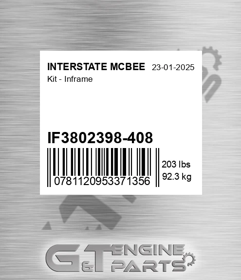 IF3802398-408 Kit - Inframe