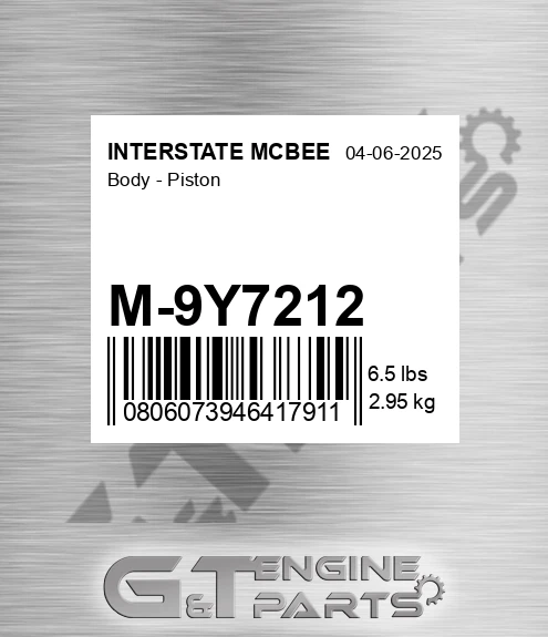 M-9Y7212 Body - Piston for INTERSTATE MCBEE